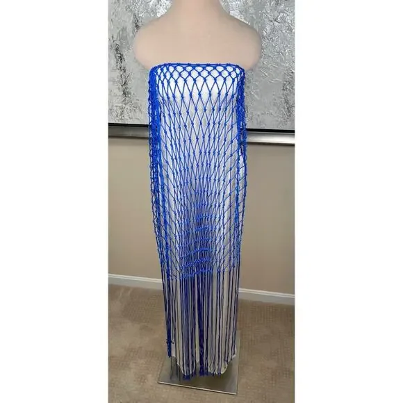 BAOBAB Indira Strapless Crochet Paraiso Blue Jumpsuit Size Medium - Picture 5 of 13